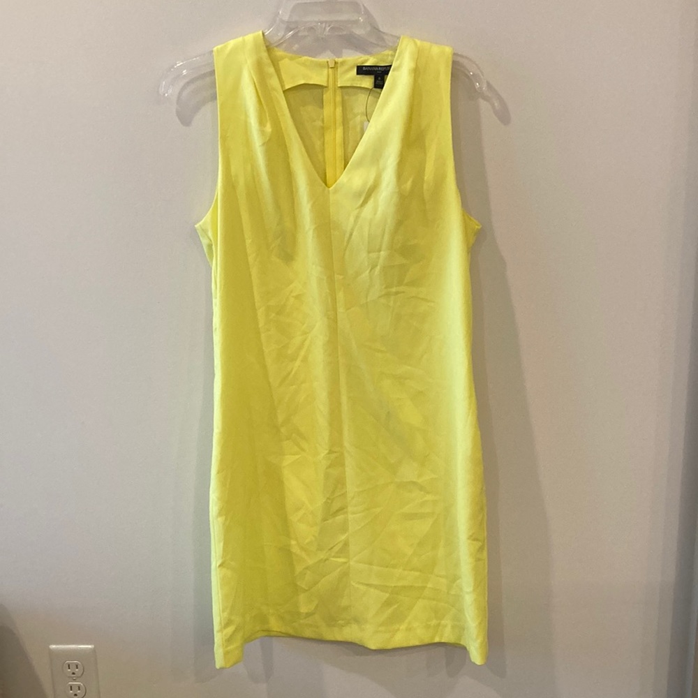Banana Republic Factory Yellow Sleeveless V-Neck Mini Dress